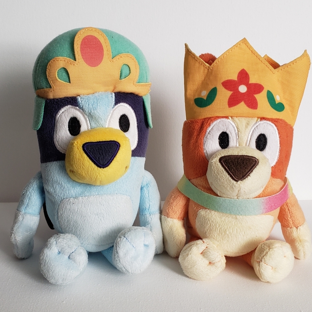Disney Ludo Queen Bingo & Princess Bluey Set 7" Plush Doll Moose Toys